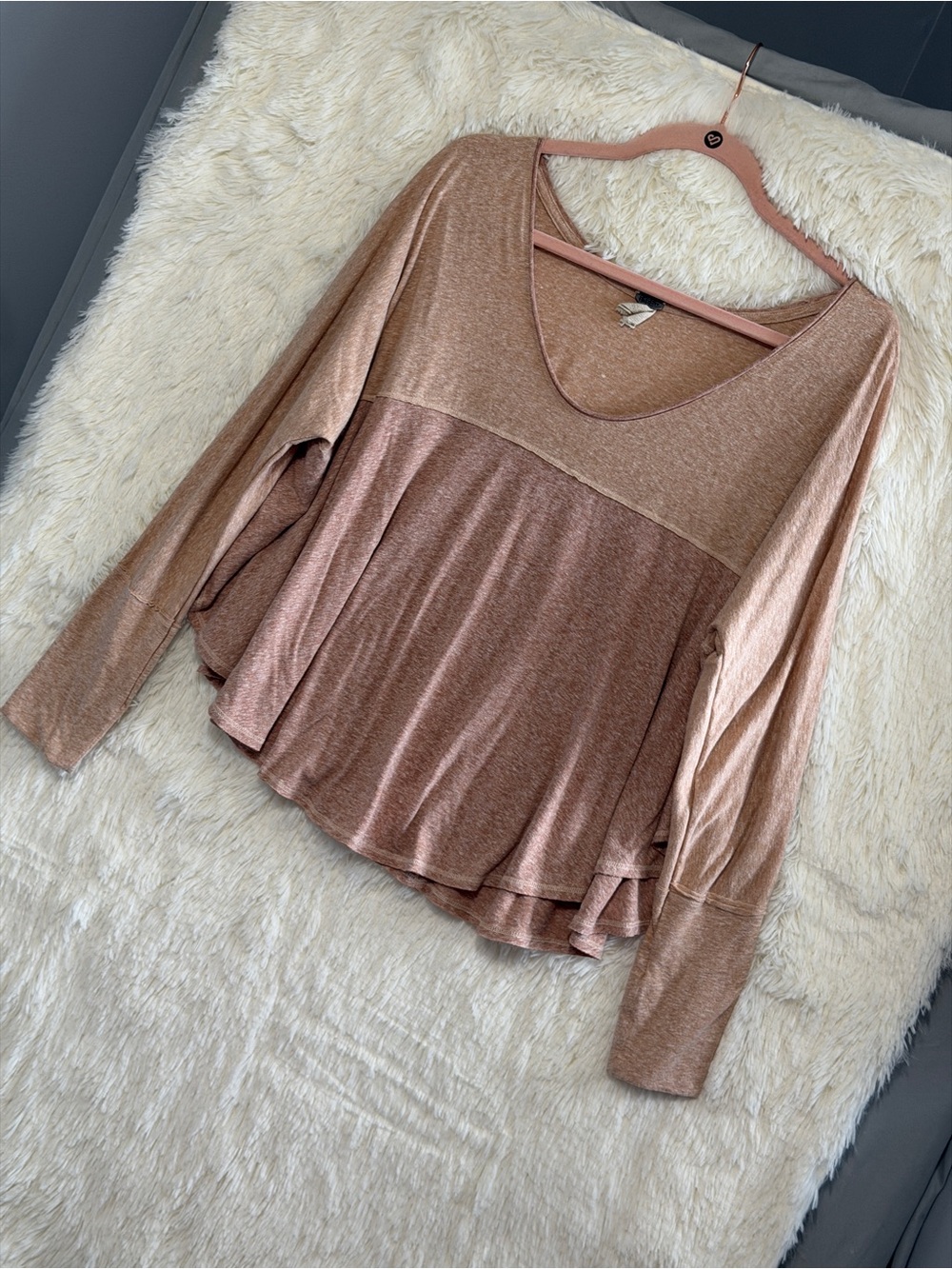 Free People We The Free Womens Cloud Nine Two Tone Basic Tee Size M Boho Chic